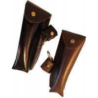 Кожаный чехол блокиратора Рыцарь чёрный/коричневый